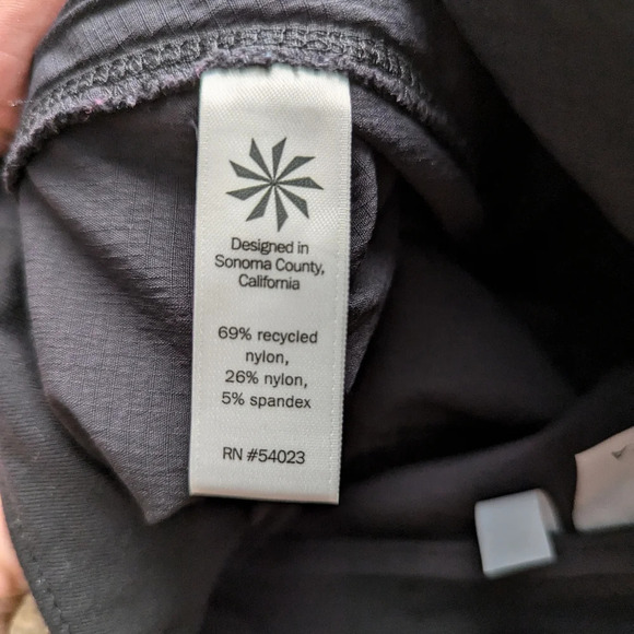 Athleta Black Recycled Nylon Cropped Tapered Pants Eco Friendly Activewear 2 - Picture 11 of 12